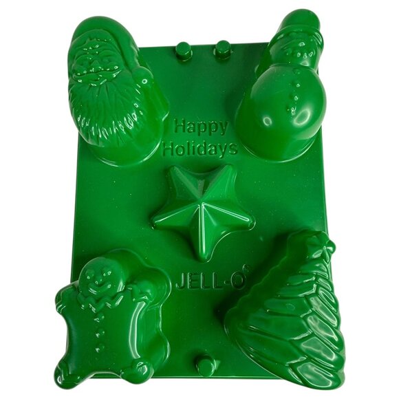 Vintage 1997 JELL-O Jello Jigglers Molds Christmas Shapes Set of 2 Green & R - Picture 8 of 9